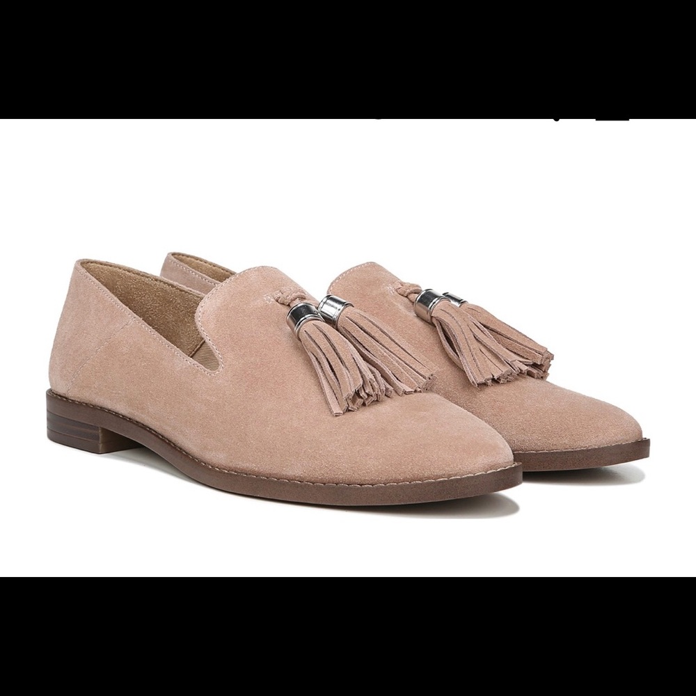 Beautiful Franco Sarto light peach suede loafers.